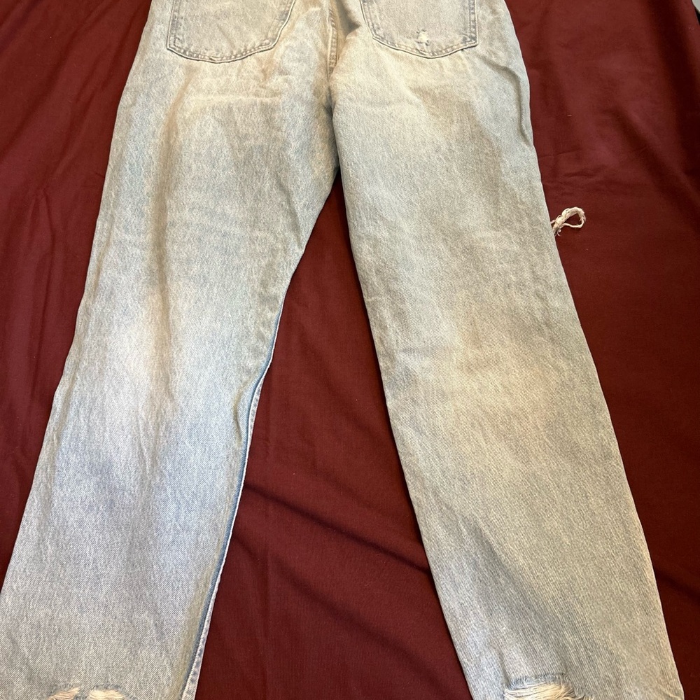 Zara Light Wash High-Rise Ripped Jeans - Picture 3 of 5
